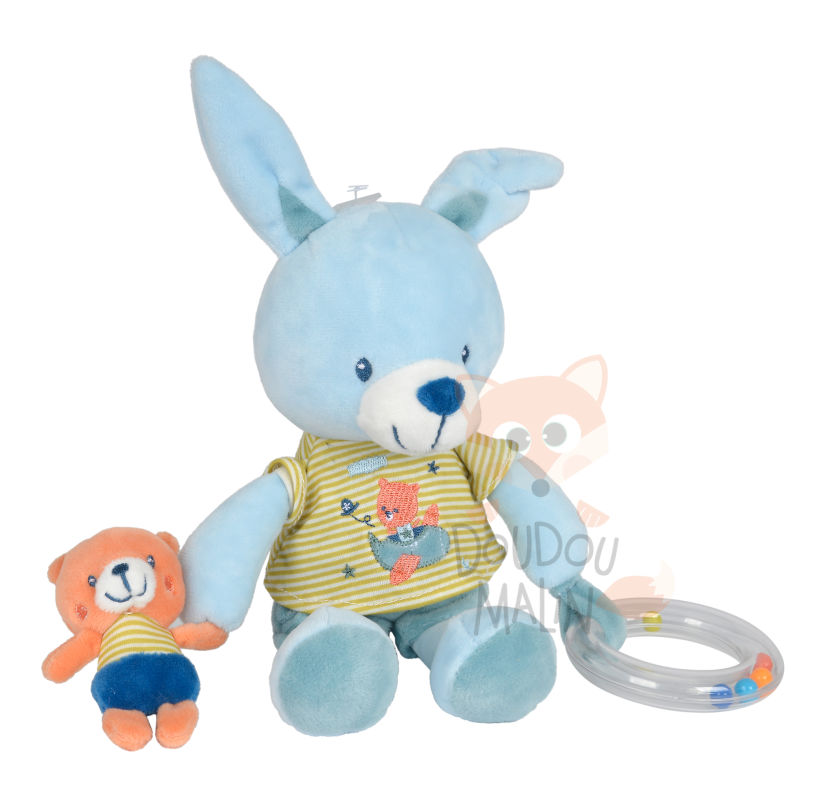  jouet déveil lapin bleu orange 